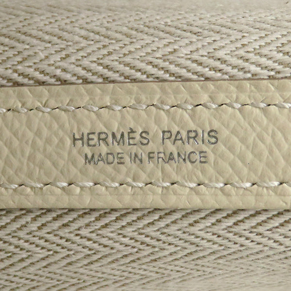 エルメス HERMES ガーデンパーティPM クレ ヴォーエプソン トートバッグ シルバー金具 アイボリー