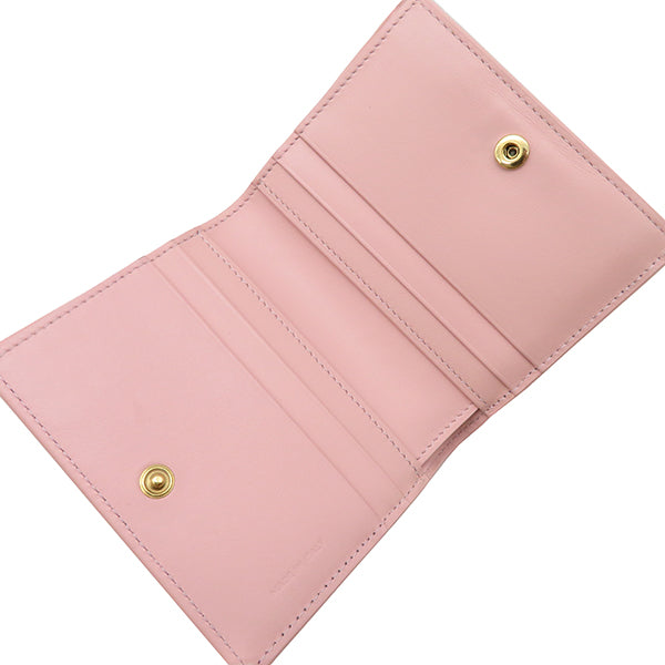 セリーヌ CELINE コンパクトウォレット  ピンク レザー 二つ折り財布 ゴールド金具 ミニ財布