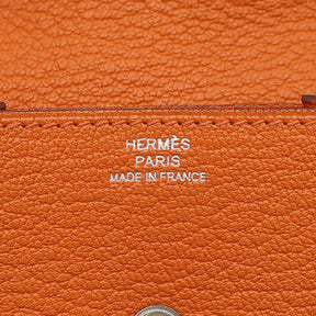 エルメス HERMES ル ソワ サンドゥーズ オレンジ シェーブル コインケース シルバー金具