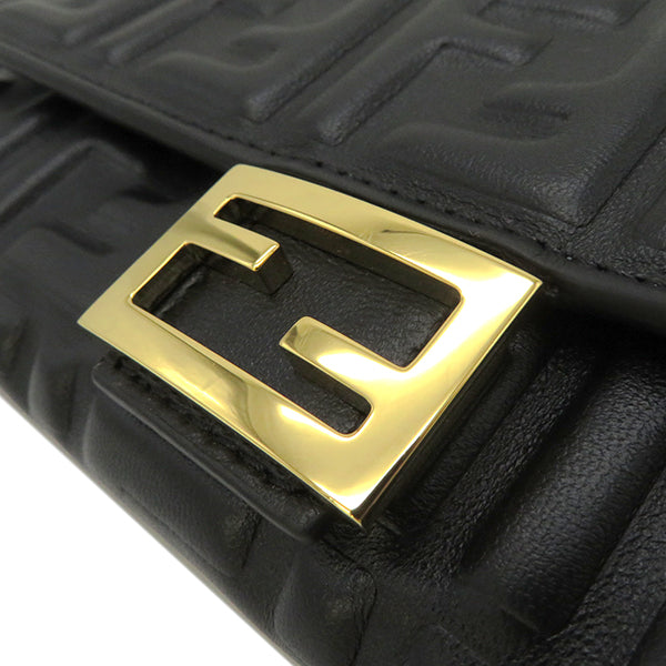 フェンディ FENDI バゲット コンチネンタル ウォレット 8M0251 AAJD ブラック レザー 長財布 ゴールド金具 黒 FFロゴ