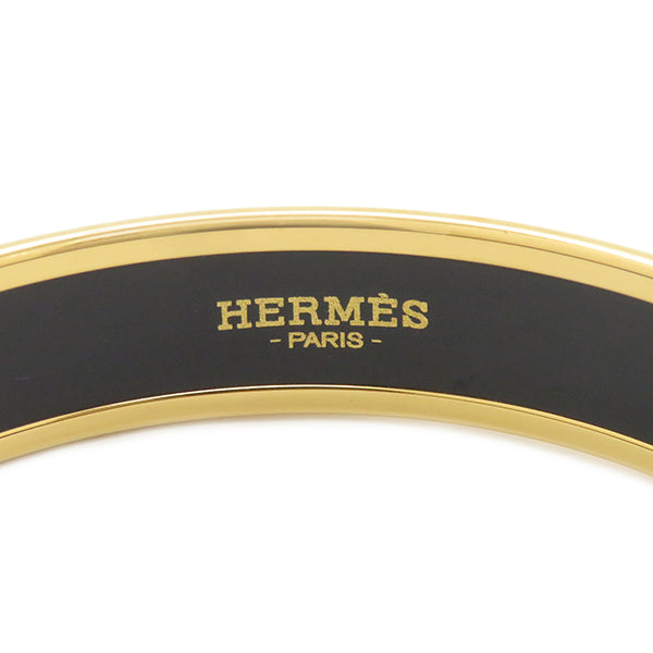 エルメス HERMES エマイユ MM パープルXゴールド GP 七宝焼き バングル カレーシュ