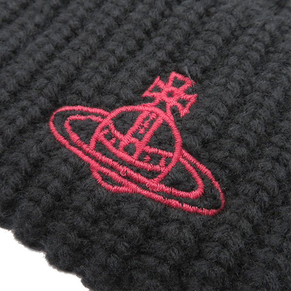 ヴィヴィアンウエストウッド Vivienne Westwood Sporty Orb ビーニー ブラック ウール ニットキャップ 黒 ニット帽