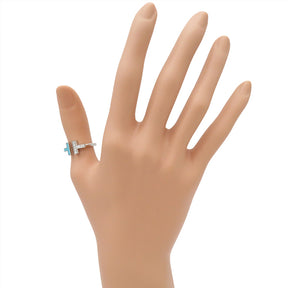 ティファニー Tiffany & Co Tワイヤー 64028162 ホワイトゴールドXブルー K18WG ダイヤモンド ターコイズ リング 指輪 T&Co. AU750