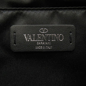 ヴァレンティノ VALENTINO VLTN ロゴ セカンドバッグ WY2P0483 ブラック レザー クラッチバッグ シルバー金具 黒 ポーチ