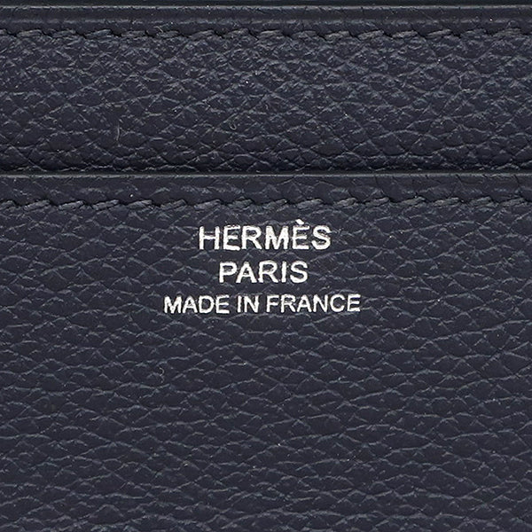 エルメス HERMES コンスタンス ロング トゥ ゴー ブルーニュイ エバーカラー 長財布 シルバー金具 紺 二つ折り財布