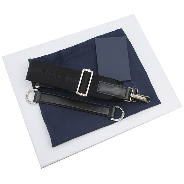クリスチャン・ディオール Christian Dior ローラーミニレザーバッグ ブラック レザー ショルダーバッグ シルバー金具 筒形 黒 オブリーク ギャラクシー