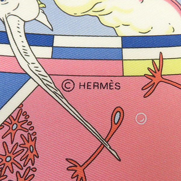 エルメス HERMES カレ90 CARRE ローズボンボン×ブルー×マルチカラー シルク スカーフ 【Hermes Flagship/エルメス フラッグシップ】