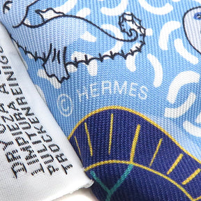 エルメス HERMES ツイリー ブルー×ローズボンボン×イエロー シルク スカーフ 【SPLASH PARK/スプラッシュスパーク】