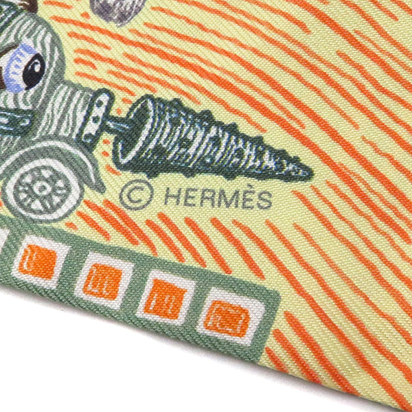 エルメス HERMES ツイリー ヴェール×オレンジ×マルチカラー シルク スカーフ 【Super Silk Quest/スーパー シルク クエスト】