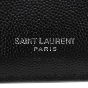 サンローラン SAINT LAURENT モノグラム バイフォールドウォレット 575879 ブラック レザー 二つ折り財布 シルバー金具 黒