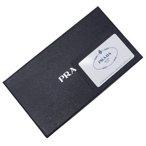 プラダ PRADA サフィアーノ シャイン 1MH132 ブラック サフィアーノレザー 長財布 ゴールド金具 黒 二つ折り パスケース欠品