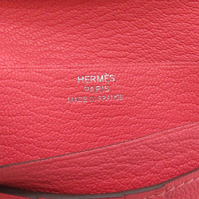エルメス HERMES ベアンコンパクト ローズリップスティック シェーブル 二つ折り財布 シルバー金具