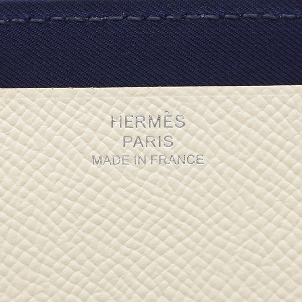 エルメス HERMES ヌーヴォー トゥー ゴー ナタ ヴォーエプソン スイフト 長財布 シルバー金具 白 ラウンドファスナー