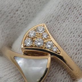 ブルガリ BVLGARI ディーヴァ ドリーム ピンクゴールド K18PG ダイヤモンド マザーオブパール リング 指輪 750 18金