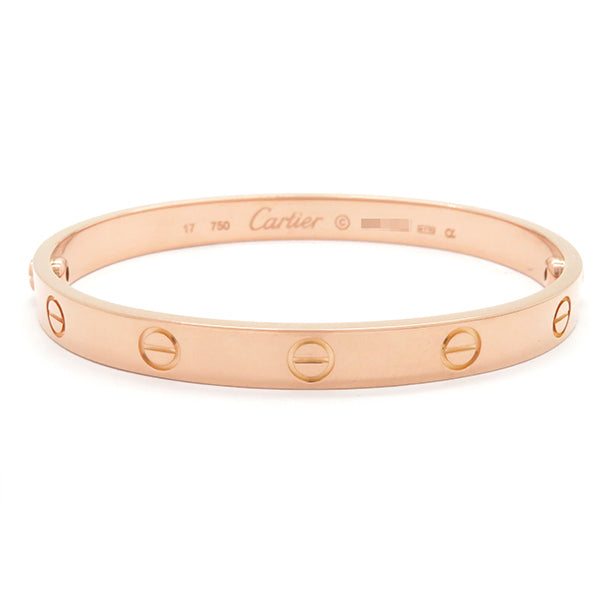 カルティエ Cartier LOVE ラブブレス B6067417 ピンクゴールド K18PG #17 ブレスレット 750 18K 18金 バングル