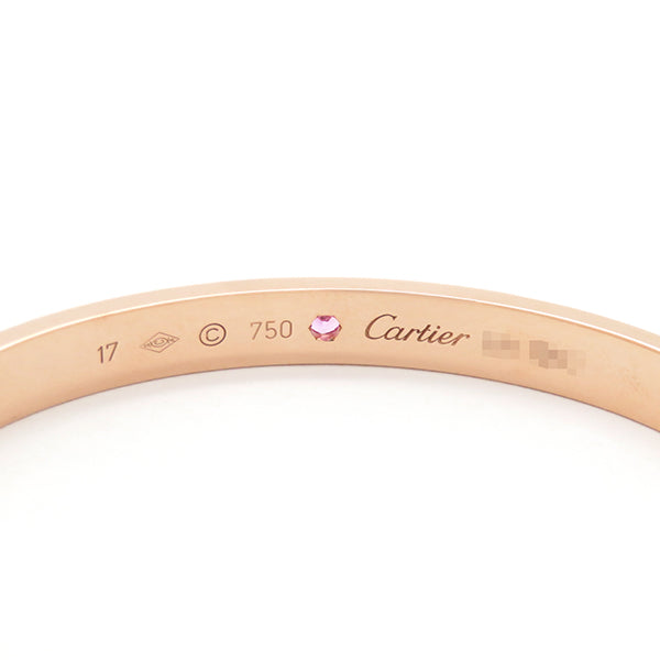 カルティエ Cartier LOVE ラブブレス オープン B6030017 ピンクゴールド K18PG ピンクサファイア #17 ブレスレット １P 750 18K 18金 バングル