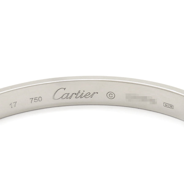 カルティエ Cartier LOVE ラブブレス B6067617 ホワイトゴールド K18WG #17 ブレスレット 750WG 18K 18金 バングル