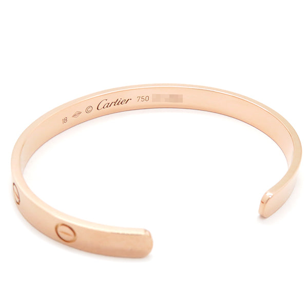 カルティエ Cartier LOVE ラブブレス オープン B6032616 ピンクゴールド K18PG #18 ブレスレット 750 18K 18金 バングル