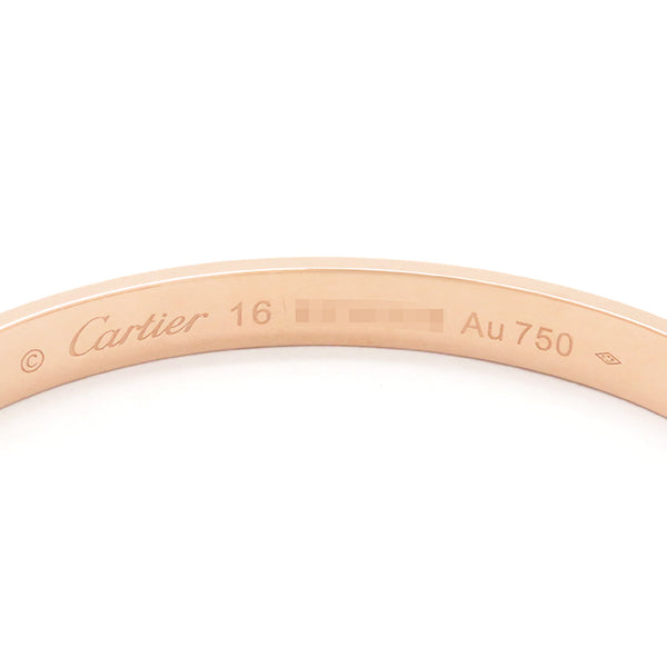 カルティエ Cartier LOVE ラブブレス オープン B6032616 ピンクゴールド K18PG #16 ブレスレット 750 18K 18金 バングル