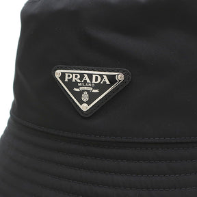 プラダ PRADA Re-Nylon バケットハット 1HC137  NERO ナイロン 14038 ハット シルバー金具 黒 三角ロゴプレート 新品 未使用