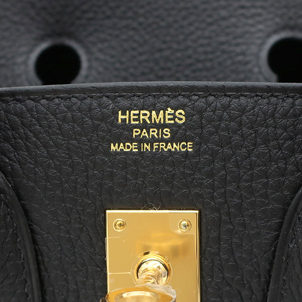 エルメス HERMES バーキン25 ブラック トゴ ハンドバッグ ゴールド金具 新品 未使用 黒