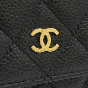 シャネル CHANEL マトラッセ チェーンショルダー A33814 ブラック キャビアスキン チェーンウォレット ゴールド金具 黒