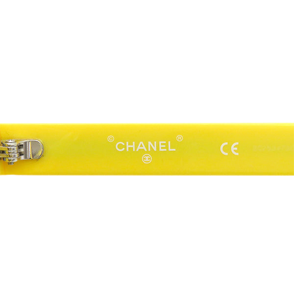 シャネル CHANEL ロゴ ラウンド 40□10 71314A イエロー プラスチック サングラス ラウンド ブラックレンズ 黄 ファレルウィリアムスコラボ