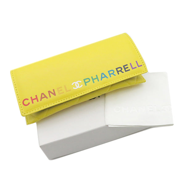 シャネル CHANEL ロゴ ラウンド 40□10 71314A イエロー プラスチック サングラス ラウンド ブラックレンズ 黄  ファレルウィリアムスコラボ