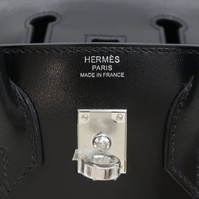 エルメス HERMES バーキン25 セリエ 外縫い ブラック ボックスカーフ ハンドバッグ シルバー金具 新品 未使用 黒