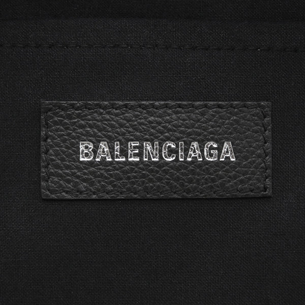 バレンシアガ BALENCIAGA ハードウェア トート ミディアム 671400 ブラック レザー 2WAYバッグ シルバー金具 黒 ショルダーバッグ