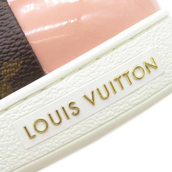 ルイヴィトン LOUIS VUITTON フロントローライン MS0197 モノグラム×ピンク モノグラムキャンバス レザー #37 スニーカー ゴールド金具 茶 ピンク