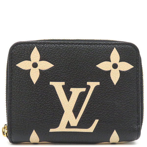 ルイヴィトン LOUIS VUITTON ジッピー コインパース M69787 ブラック×ベージュ モノグラムアンプラント コインケース ゴールド金具  黒 小銭入れ カードケース