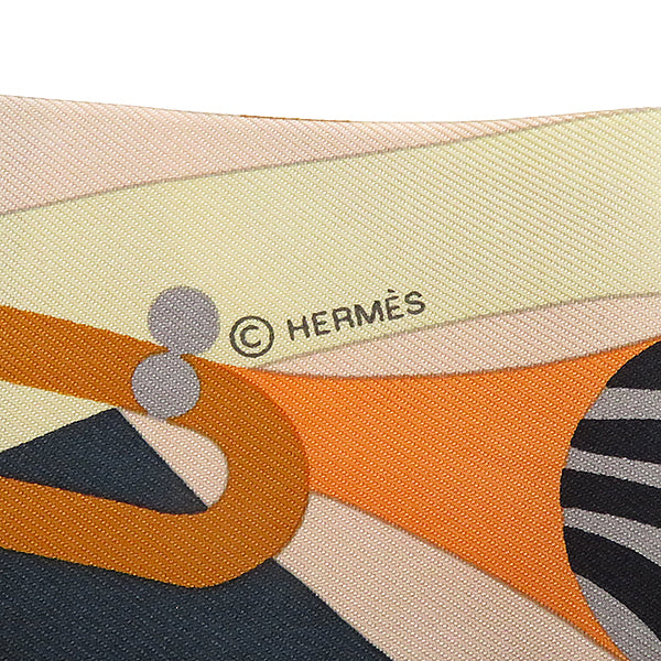 エルメス HERMES ツイリー ブラック×キャメル×グリス シルク スカーフ 【PARADE EN FANFARE/パラード アン ファンファーレ】