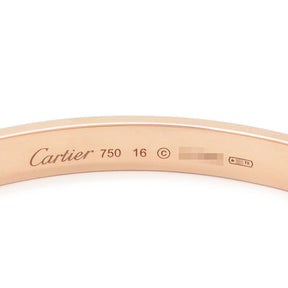 カルティエ Cartier LOVE ラブブレス B6067416 ピンクゴールド K18PG #16 ブレスレット 750 18K 18金 バングル