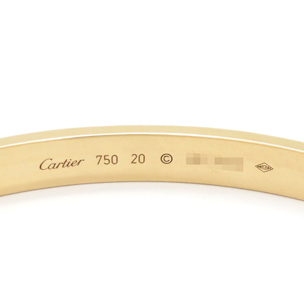 カルティエ Cartier LOVE ラブブレス B6067520 イエローゴールド K18YG #20 ブレスレット 750 18K 18金 バングル