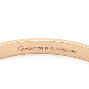 カルティエ Cartier LOVE ラブブレス B6067416 ピンクゴールド K18PG #16 ブレスレット 750 18K 18金 バングル