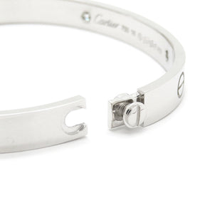 カルティエ Cartier LOVE ラブブレス ハーフダイヤ 4Pダイヤ B6070116 ホワイトゴールド K18WG ダイヤモンド #16 ブレスレット 750WG 18K 18金