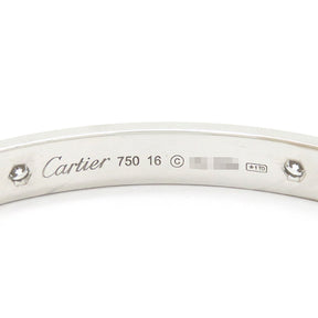 カルティエ Cartier LOVE ラブブレス ハーフダイヤ 4Pダイヤ B6070116 ホワイトゴールド K18WG ダイヤモンド #16 ブレスレット 750WG 18K 18金