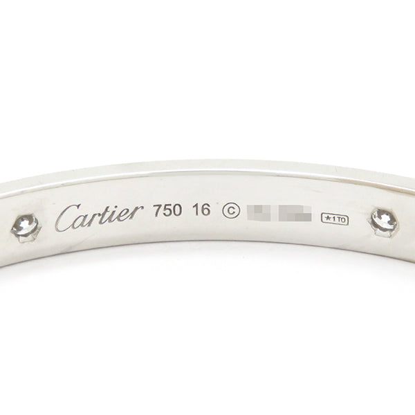 カルティエ Cartier LOVE ラブブレス ハーフダイヤ 4Pダイヤ B6070116 ホワイトゴールド K18WG ダイヤモンド #16 ブレスレット 750WG 18K 18金