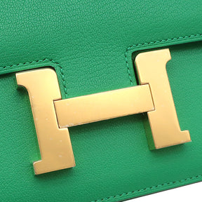 エルメス HERMES コンスタンス3 ミニ ミロワール ミント エバーカラー ショルダーバッグ ゴールド金具 新品 未使用 緑