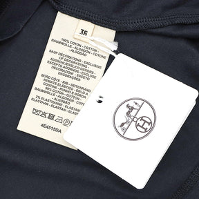 エルメス HERMES エンブロイダリー Tシャツ H4E4515DA5H36 ブルーノワール コットン 13196 半袖Ｔシャツ ローブタイプ 黒 刺繍