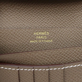 エルメス HERMES ベアンコンパクト エトゥープ ヴォーエプソン 二つ折り財布 ゴールド金具 新品 未使用 グレージュ