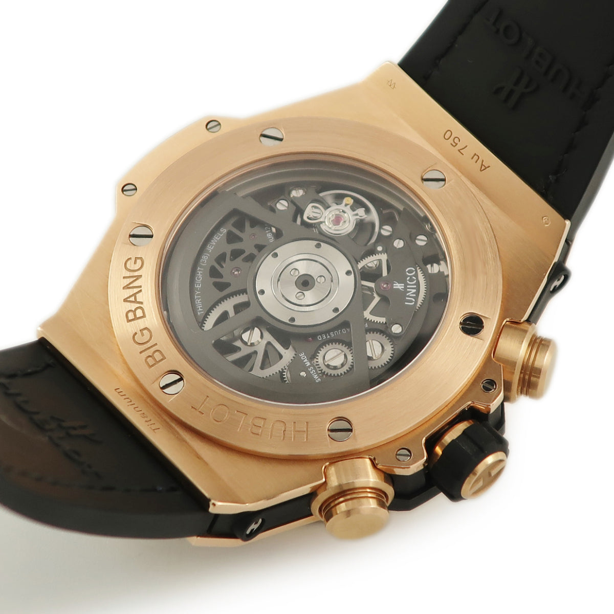 ウブロ HUBLOT ビッグバン ウニコ キングゴールド パライバ 411.OX.1189.LR.0919 自動巻き メンズ K18KG無垢 希少石 青