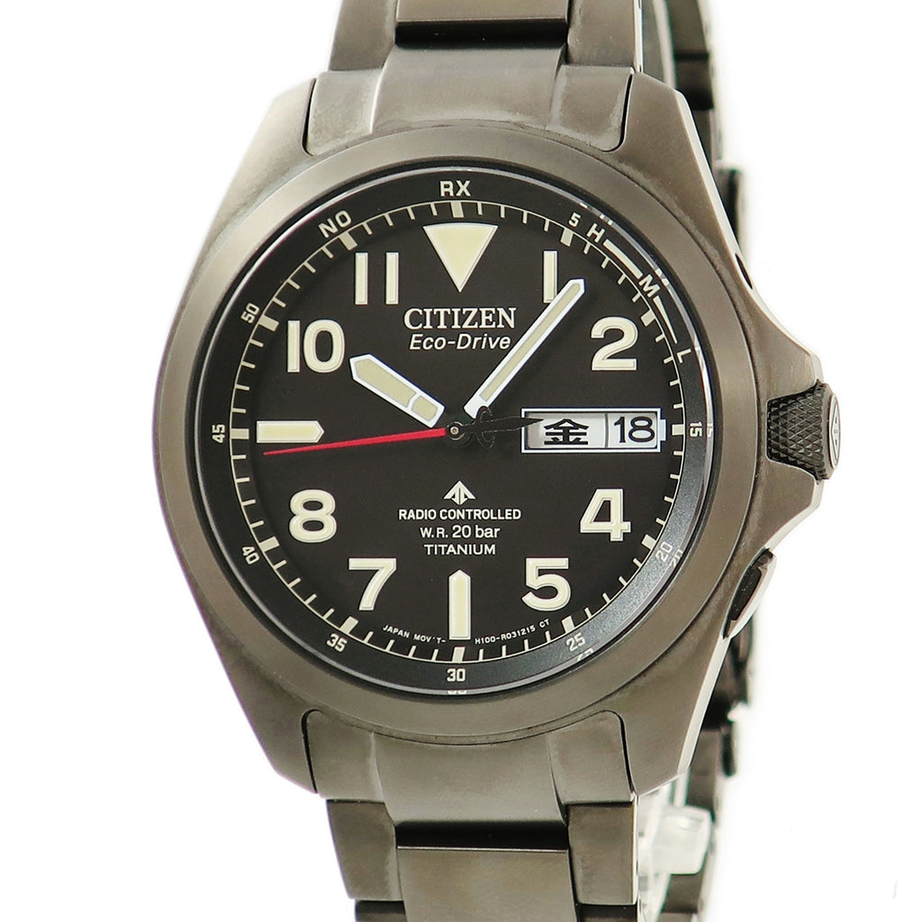 シチズン CITIZEN プロマスター ランド LAND AT6085-50E クオーツ メンズ 黒DLC加工 エコドライブ 電波時計 デイ