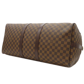 ルイヴィトン LOUIS VUITTON キーポル バンドリエール 55 N41414 ダミエエベヌ ダミエキャンバス ボストンバッグ ゴールド金具 茶 ストラップ/パドロック/鍵/欠品