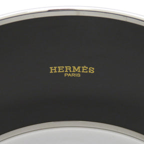 エルメス HERMES エマイユ ガダルキヴィール TGM  シルバー×ホワイト 真鍮 バングル シルバー金具 エクストララージ  シェーヌダンクル