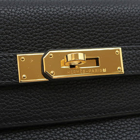 エルメス HERMES ケリー32 内縫い ブラック トゴ 2WAYバッグ ゴールド金具 黒 鍵/カデナ欠品