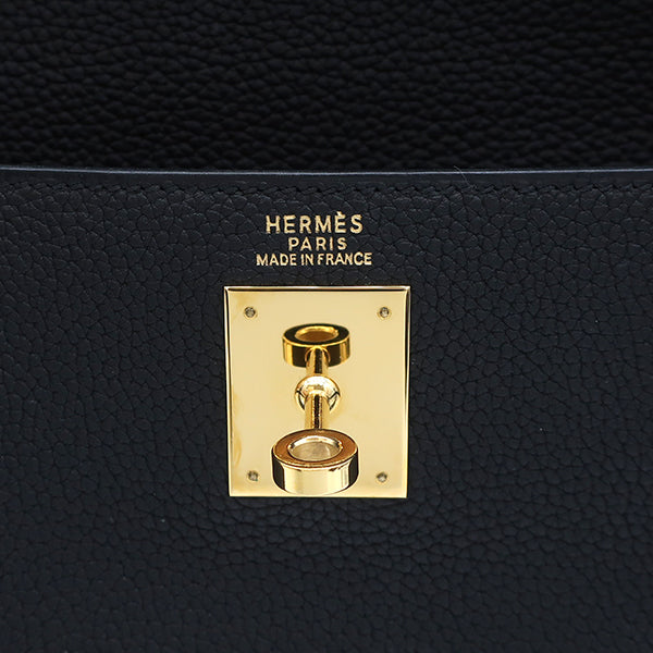エルメス HERMES ケリー32 内縫い ブラック トゴ 2WAYバッグ ゴールド金具 黒 鍵/カデナ欠品