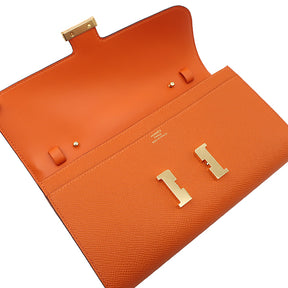 エルメス HERMES コンスタンス トゥーゴー オレンジ ヴォーエプソン 長財布 ゴールド金具 新品 未使用