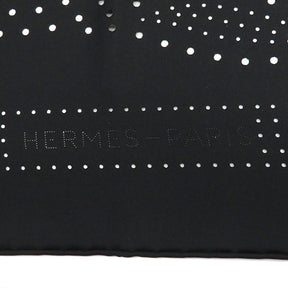 エルメス HERMES カレ90 CARRE ノワール シルク スカーフ 黒 パンチング【QUADRIGE /カドリージュ】